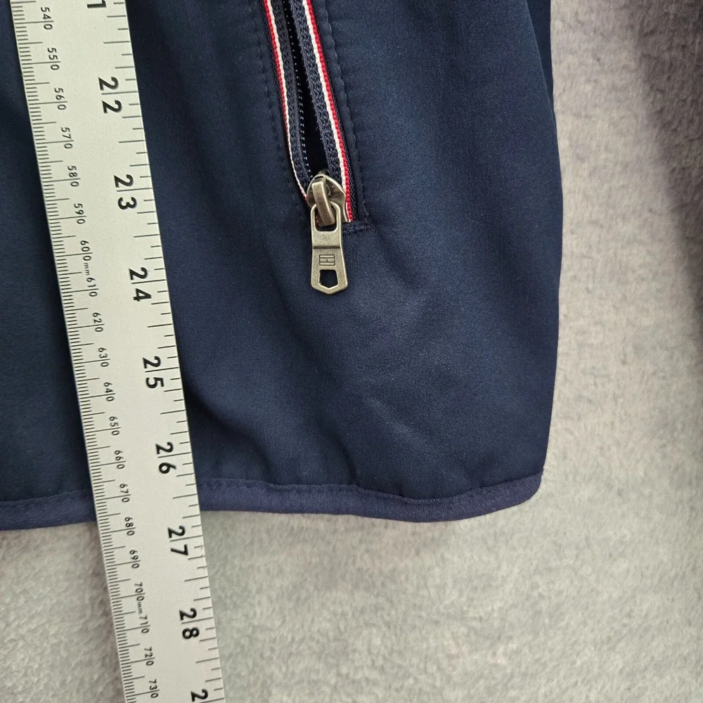 Tommy Hilfiger Men Jacket Large Blue Colorblock Fleece Lined‎ Hooded Full Zip